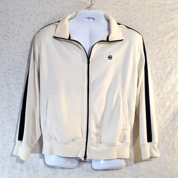Nautica Men's White Zipper Jacket with Blue Stripes Size M - Picture 4 of 16